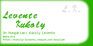 levente kukoly business card